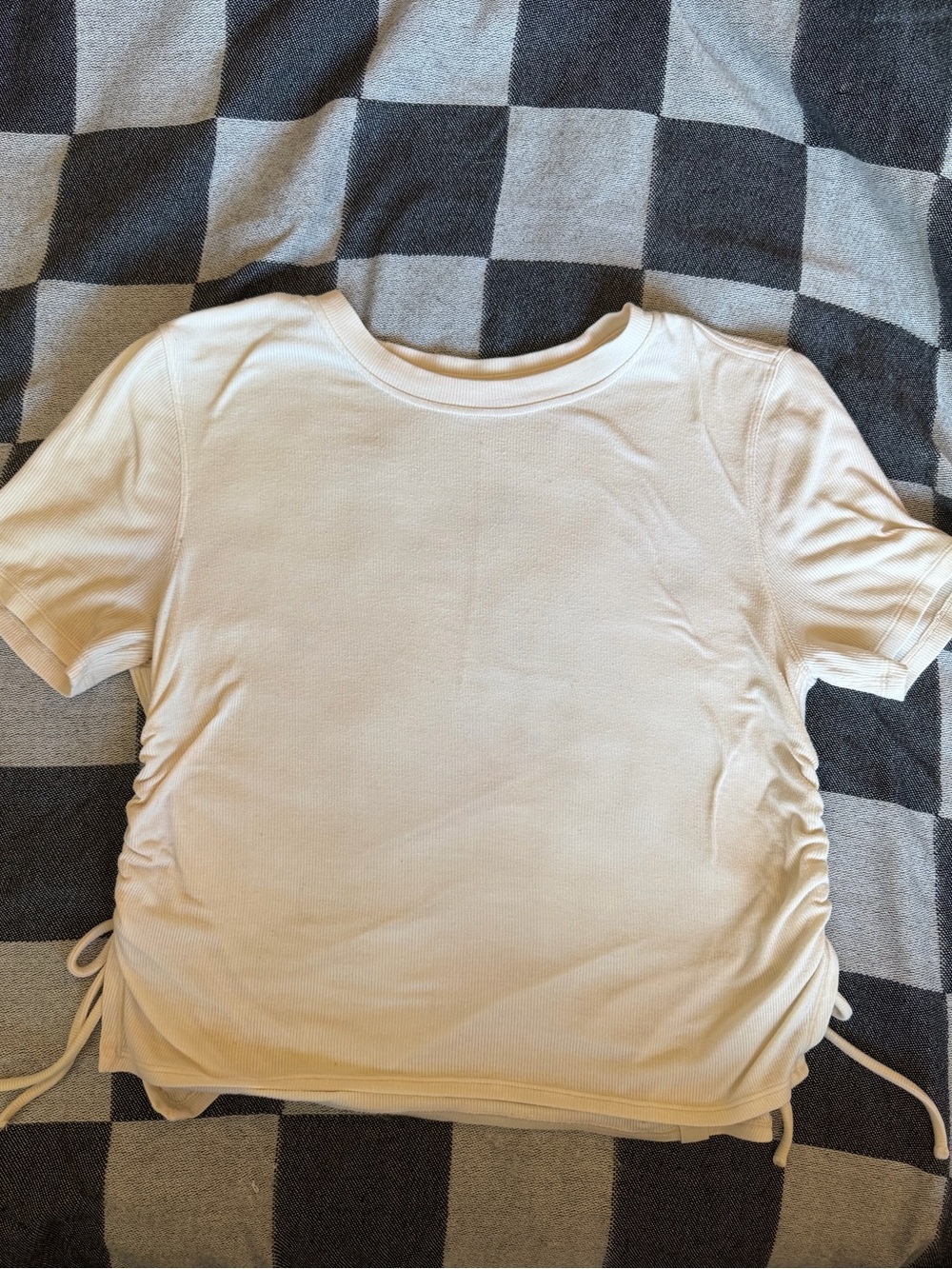 lululemon athletica Cream Short Sleeve Side-Drawstring Top